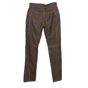 Women's Cassey Brown Leather Trousers