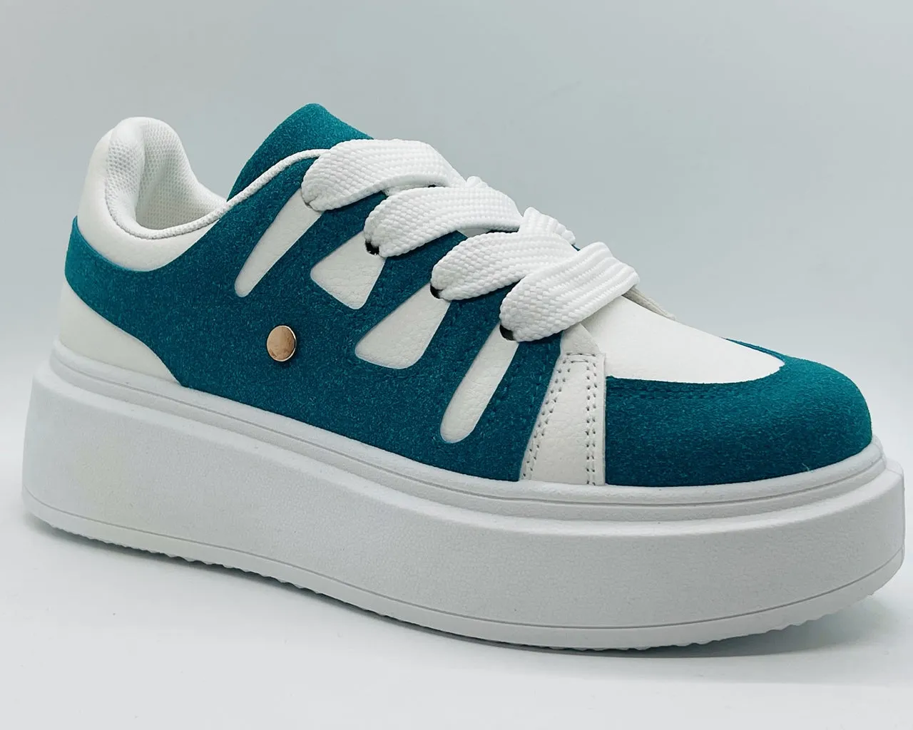 Women's Platform Colourblock Lace Up Trainers